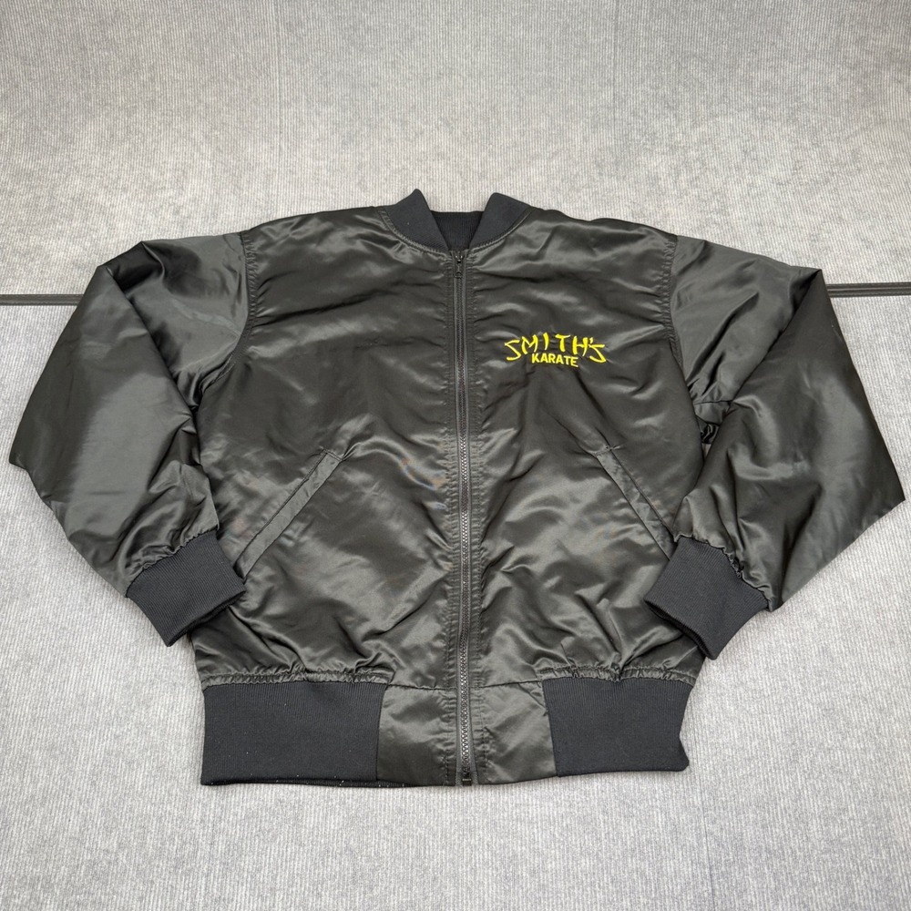 Vintage‎ Game Sportswear Smith's Karate Dragon Satin Bomber Jacket Black S" USA
